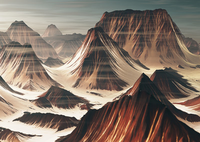 地形山脉雪山陆地大陆自然风景场景 外星地球火星金星地形山川雪山