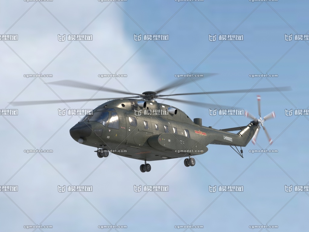宽体直8 直8l 直升机模型