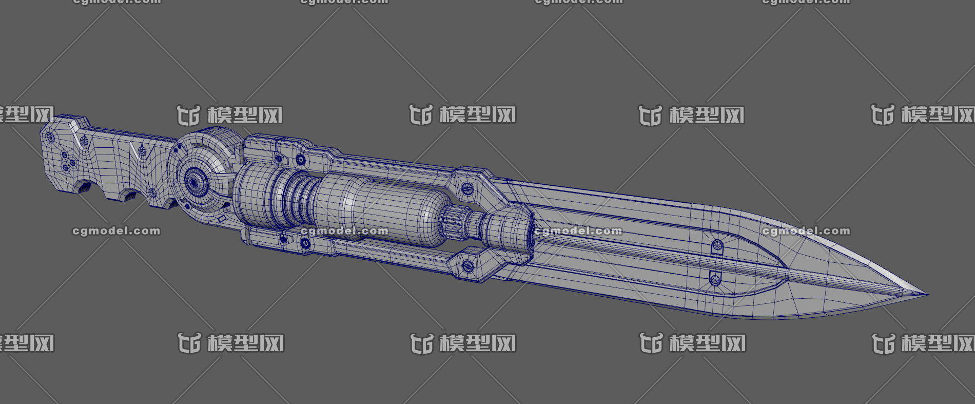 科技感匕首 pbr材质_小透明2作品_武器冷兵器_cg模型网