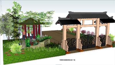 别墅庭院花园 su模型 园林景观设计方案100个模型