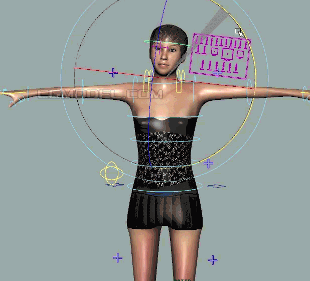 maya写实女孩女人超短裙女生中低模四边_t568018216__