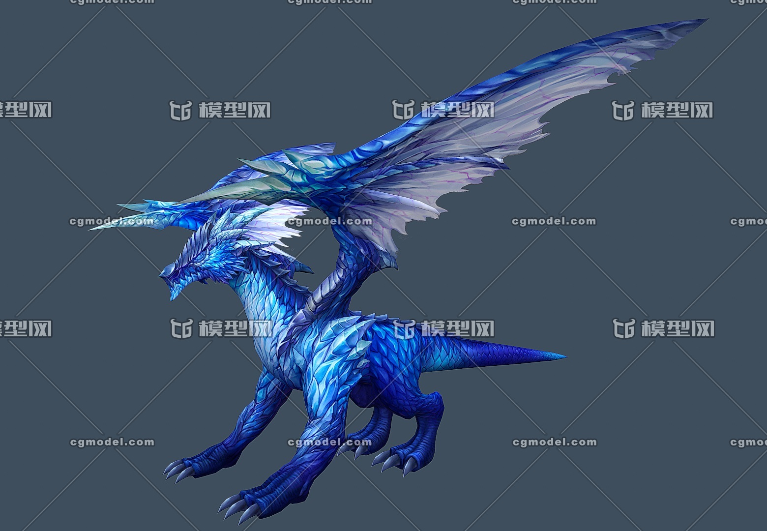 精致 设计  寒冰魔龙   冰龙   ice dragon    魔幻飞龙