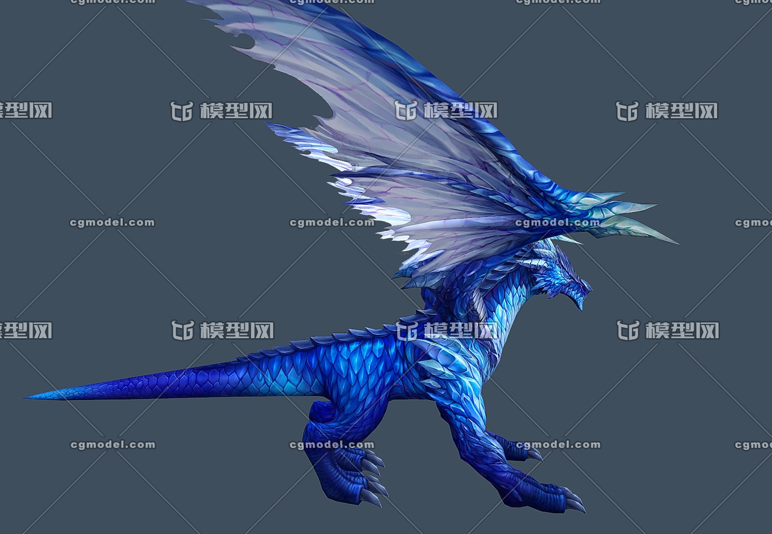 精致 设计 寒冰魔龙 冰龙 ice dragon 魔幻飞龙