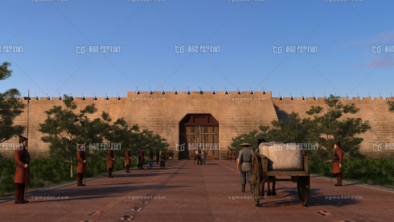 古城大门 城门楼 古城楼城门建筑 古建筑 古代城池 城门 古城 古镇 土