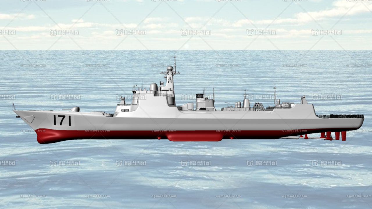 解放军171舰 军舰模型 171 导弹驱逐舰 巡洋舰 登陆舰 驱逐舰