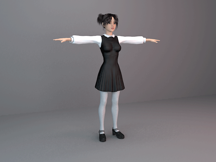 带1个bip骨骼动画(跑 动画 23帧循环)bip文件在压缩包里