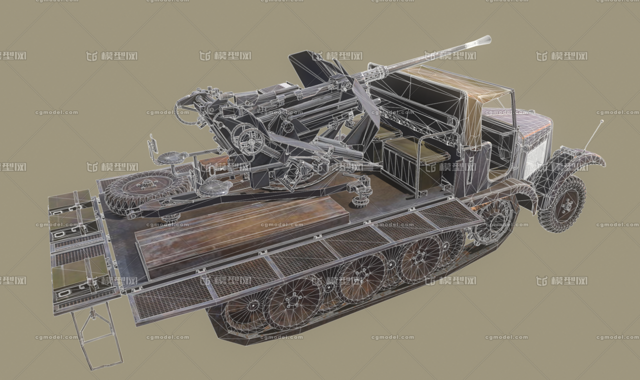 德国 二战 坦克 37毫米flak36自行防空炮sd.kfz.