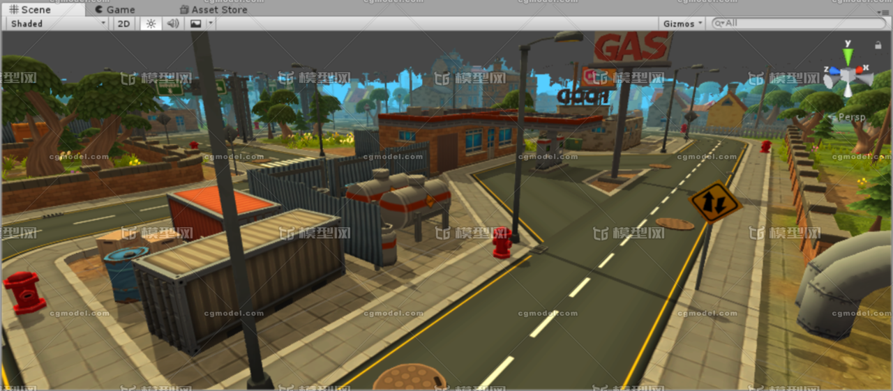 unity3d 卡通游戏模型包 城市 街道-现代场景-场景-龙