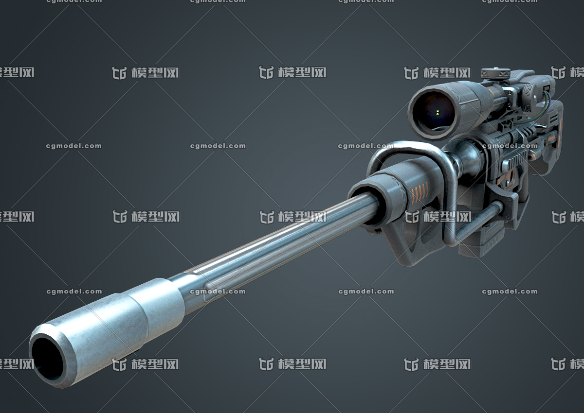pbr高质量 科幻狙击枪 枪械 次世代步枪 scifi 硬科幻