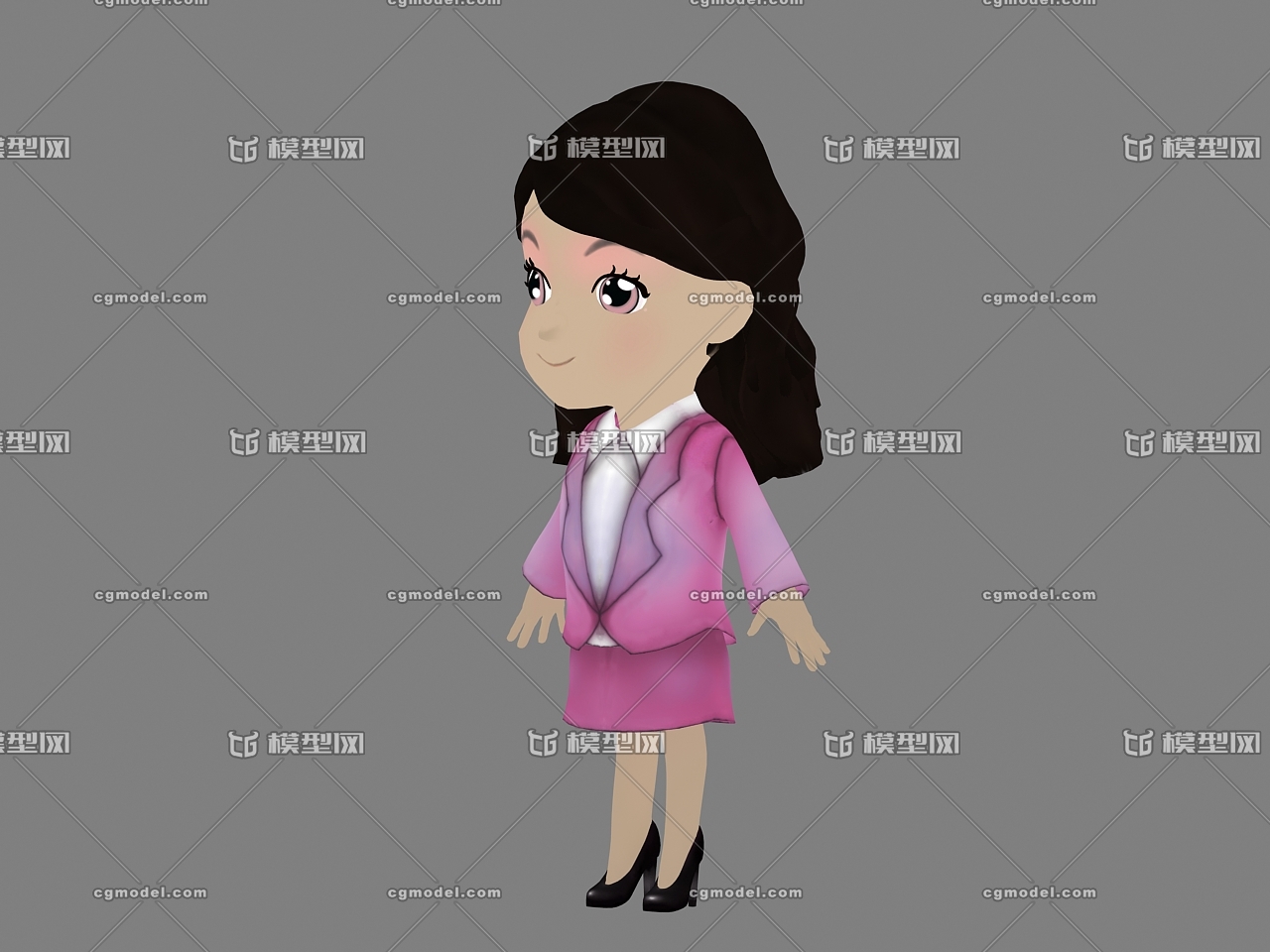 卡通女孩 职业装女性 上班族 主持人
