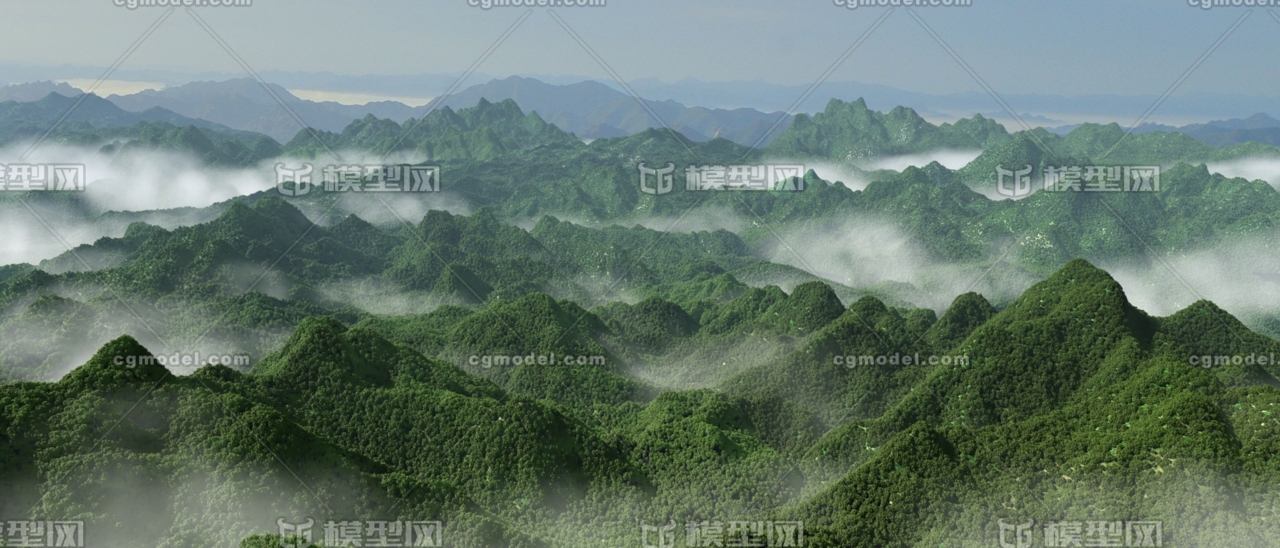 群山 自然场景 云雾 白草洼 写实山峰 云海 风景区鸟瞰场景 山脉 山峰