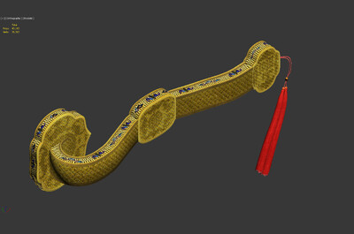 如意(古代器物)金累丝 万年如意 搔杖 传说宝物 宫廷祝寿器物 3d模型