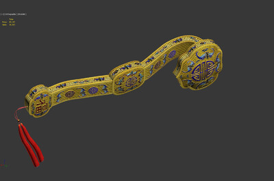 如意(古代器物)金累丝 万年如意 搔杖 传说宝物 宫廷祝寿器物 3d模型