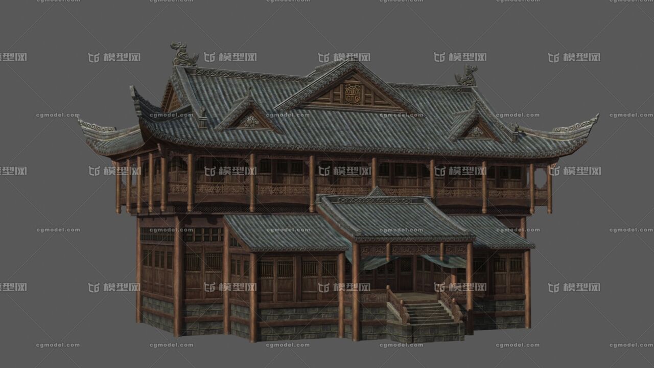 中国 古代建筑 古建 木质建筑 房屋 临街店铺