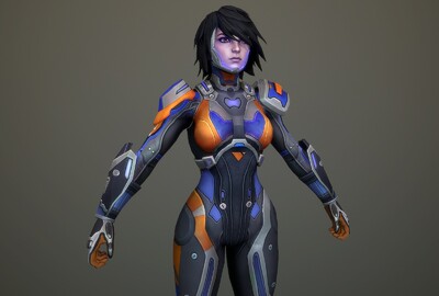 max 星际女武神 科幻风格 女战士 机械女将