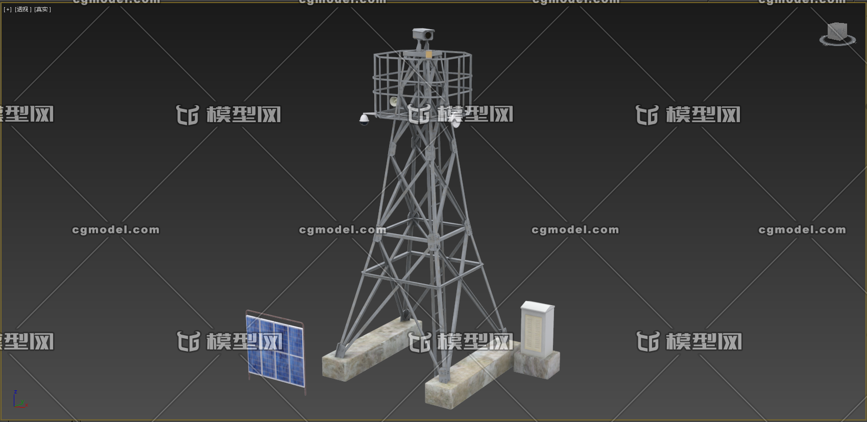观测铁塔3d模型