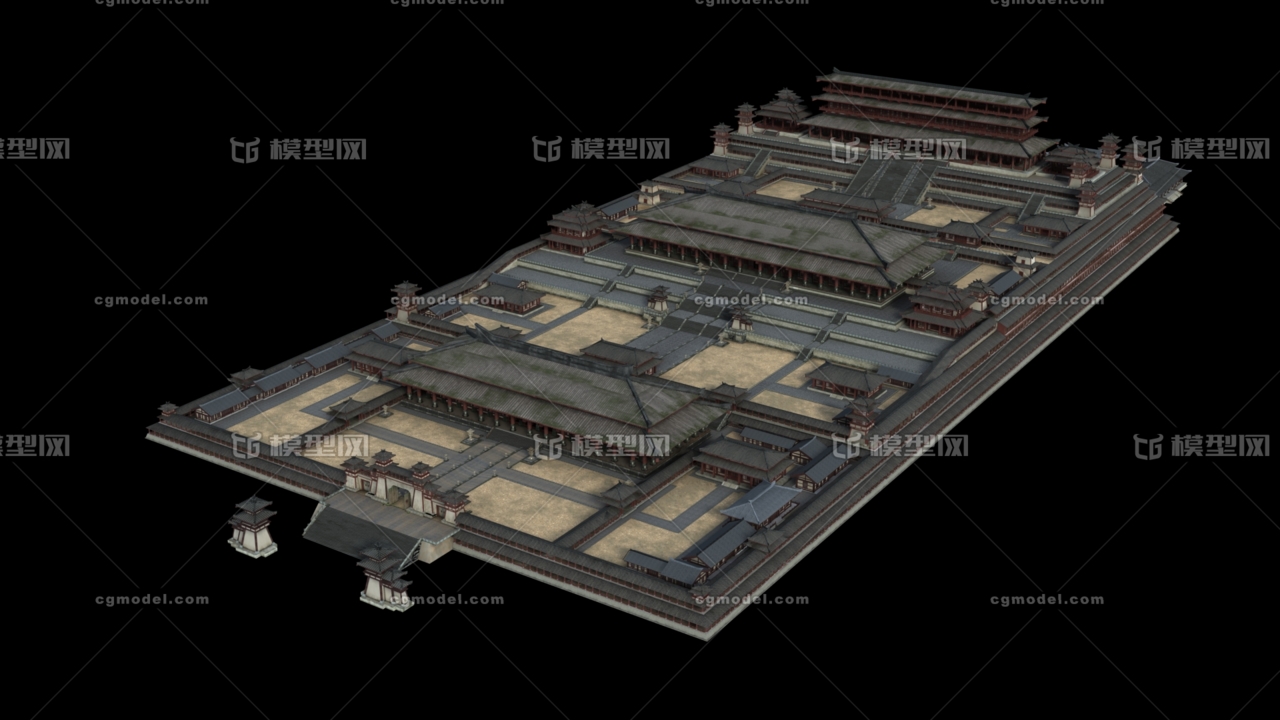 未央宫 前殿室内 中殿室内 室外室内合并精模场景