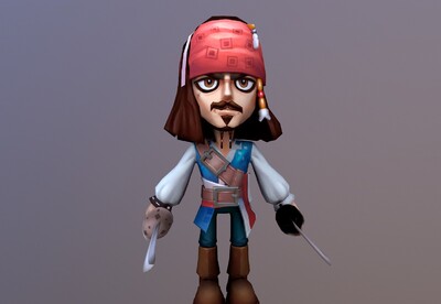 卡通q版 杰克船长 加勒比海盗 pirate