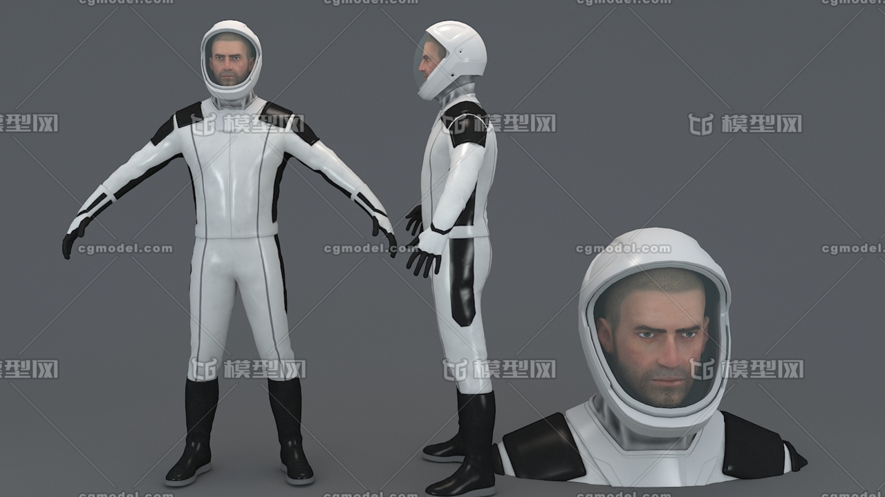 宇航员 飞行员 写实男人 宇航服 太空服_不会飞的超人作品_人物男人_c