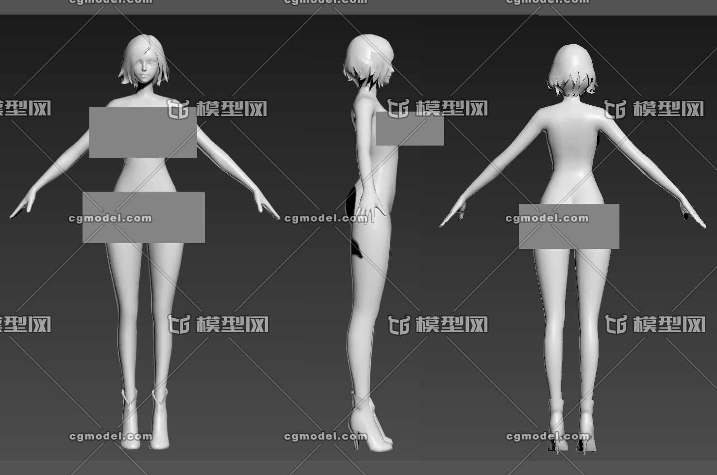 性感游戏美女角色3d模型