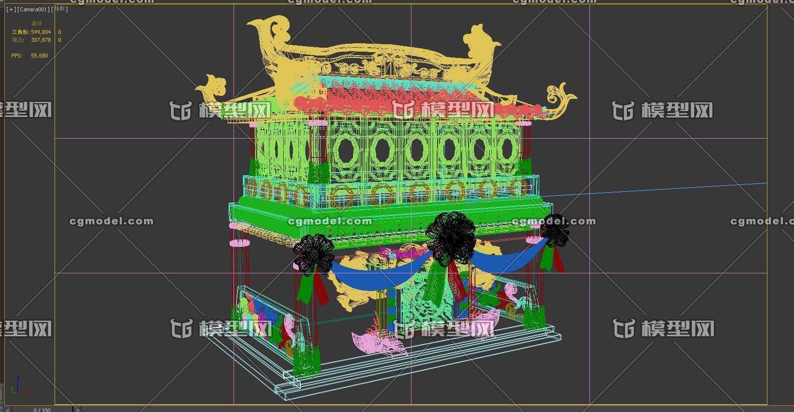 古代建筑礼堂模型古代婚庆建筑