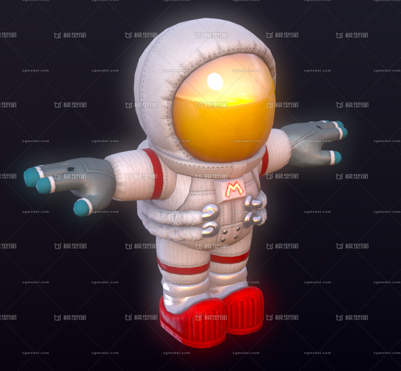 次世代 pbr 卡通 q版 两头身 宇航员 航天员 宇宙 外星 太空飞行员