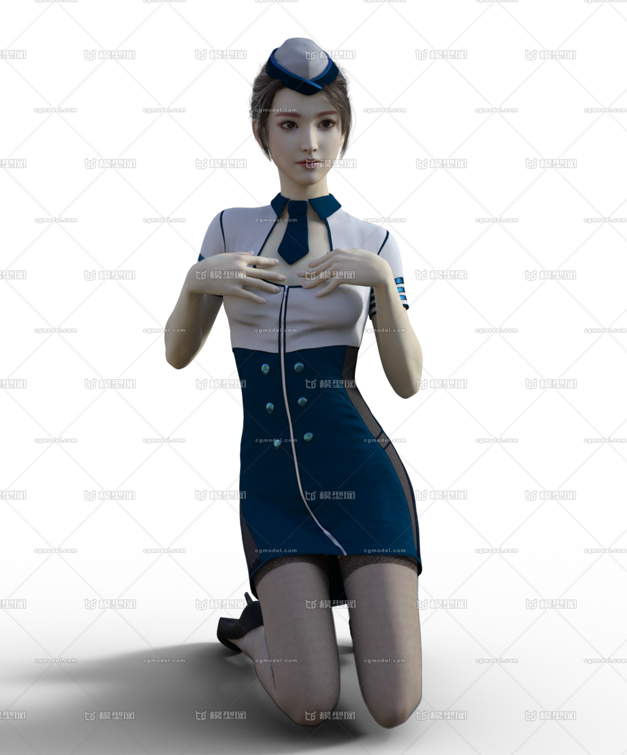 空姐—制服美女角色模型