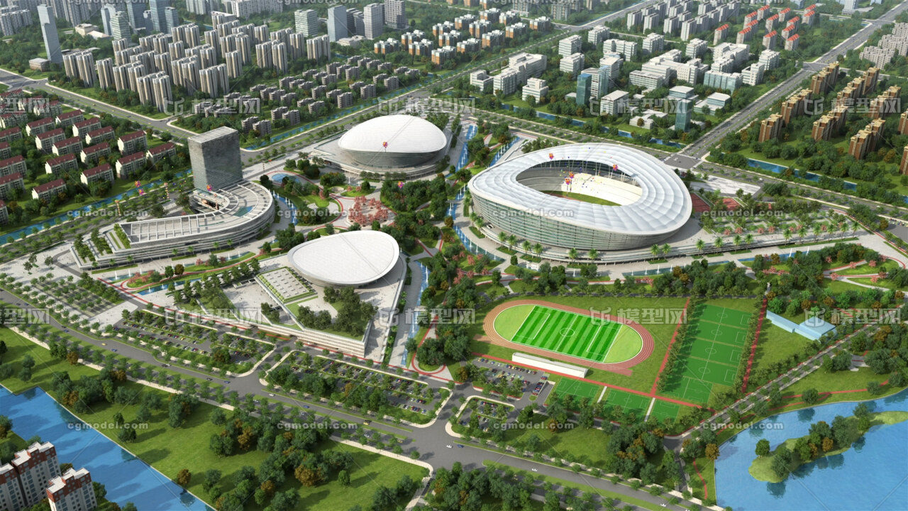 苏州奥体中心3d场景