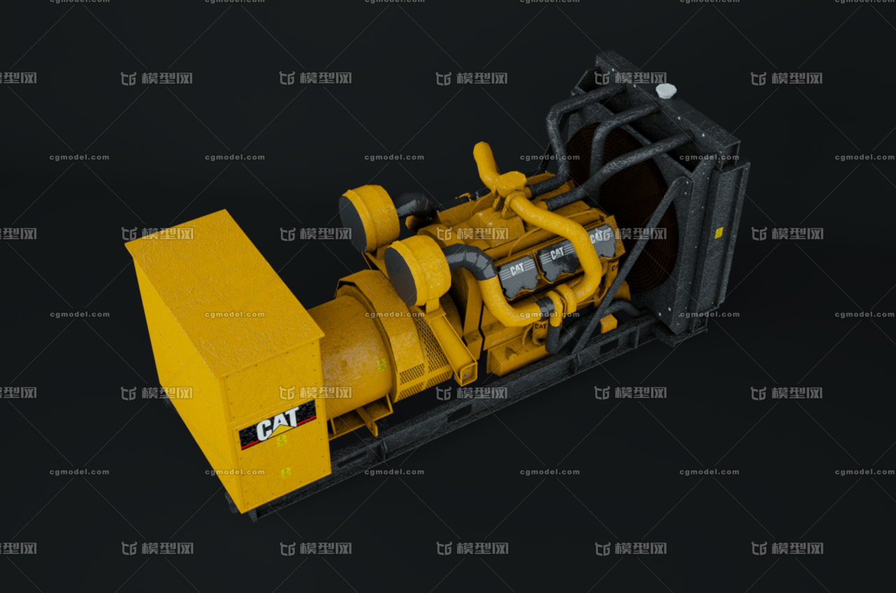 categonzed,cate cat c-32柴油发电机 写实 pbr_zedsf作品_机械/器械电机部件_cg模型网