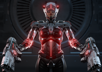 cyborg 全身义体原创cg角色设计-redshift显卡渲染