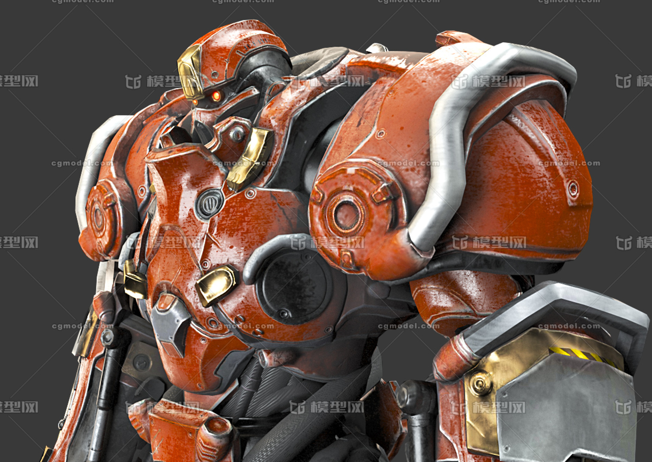 pbr写实 科幻机甲 高质量 动力装甲 简模 外骨骼装甲