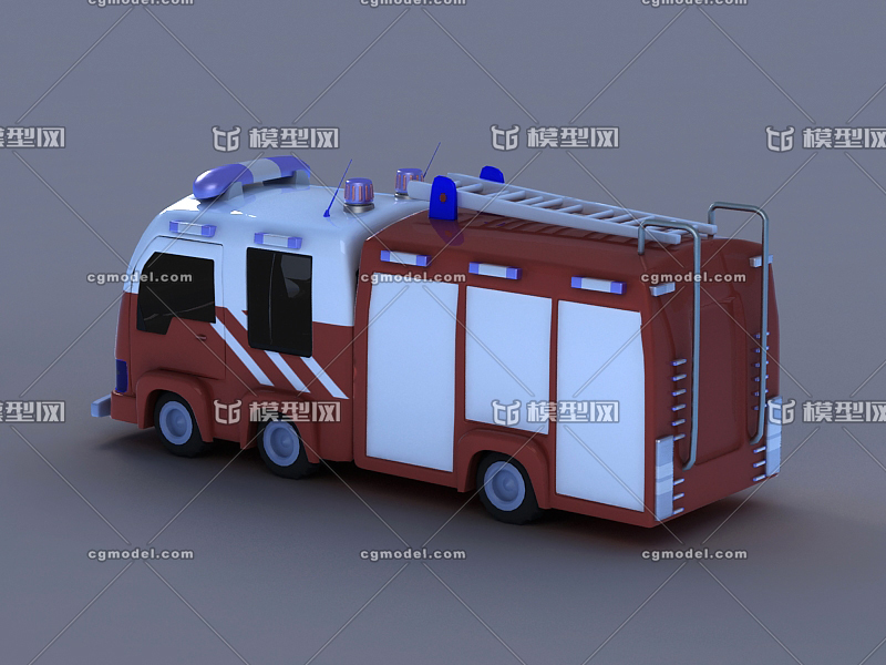 超级卡通消防车 玩具 Q版小车 动画消防车 玩具