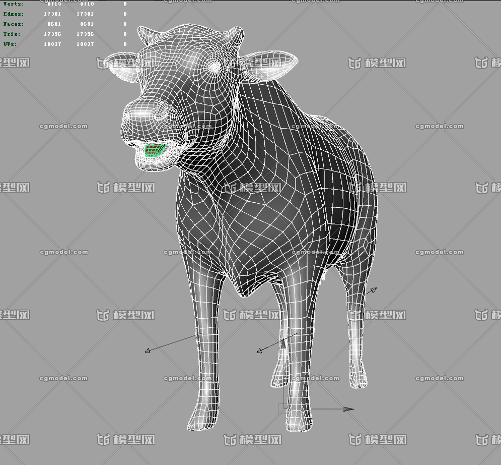 写实老黄牛耕牛畜牲 次时代养殖牛肌肉牛模型带骨骼蒙皮绑定