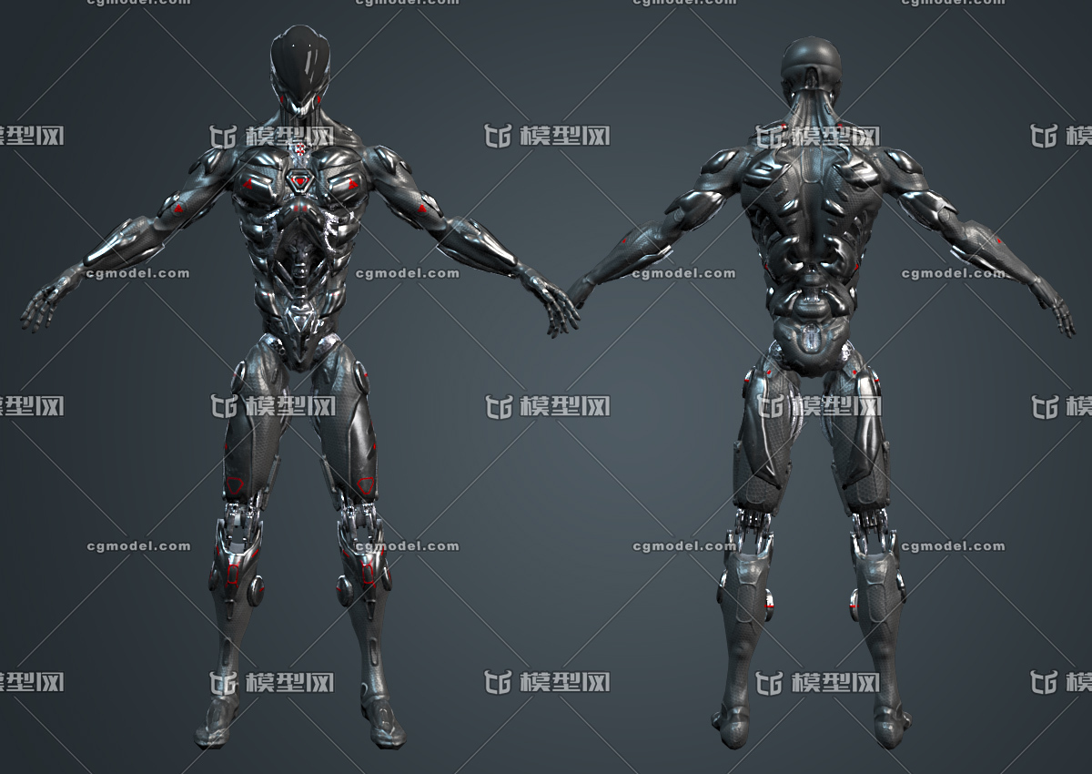 pbr次世代 科幻机器人 生化战士 高质量 科幻战士 scifi 改造人 人造