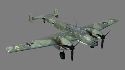 二战名机 德国me110 bf110 双发战斗机