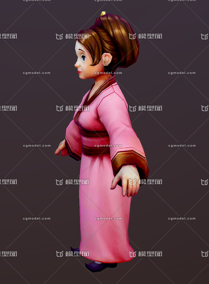 手绘 卡通 q版 中国古代 中年女性 农妇 村妇 妇女 村民 路人