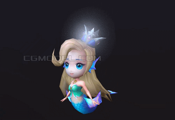 卡通q版美人鱼--mermaid【有动_我爱cgmodel作品_人物