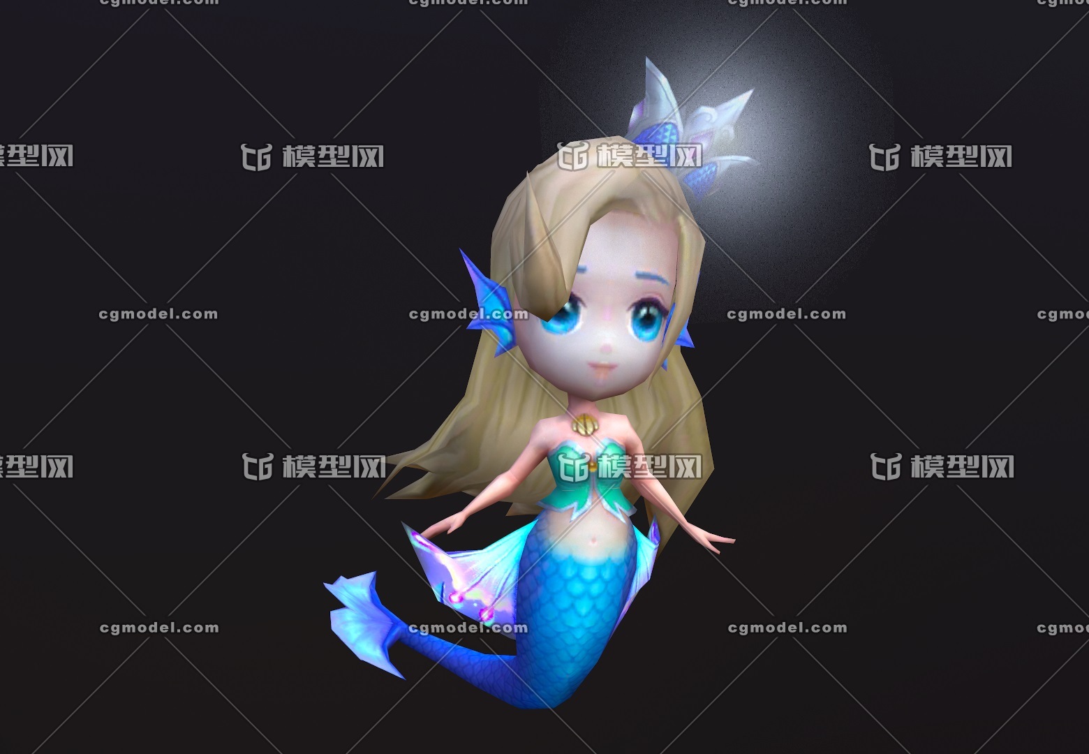卡通q版美人鱼--mermaid【有动_我爱cgmodel作品_人物