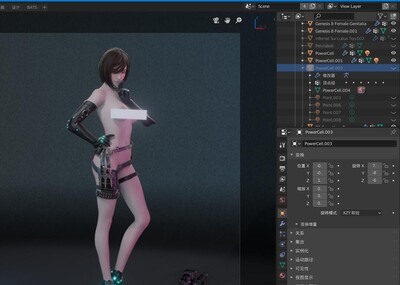 杀戮都市 山咲杏 blender2.8 eevee 实时渲染