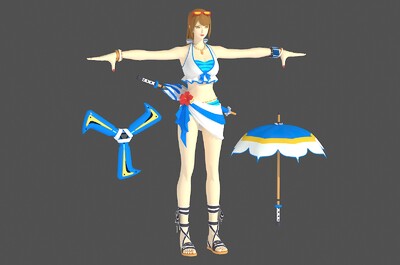卡通q版沙滩泳装少女 比基尼 御姐 熟女 二次元 动漫 日韩风 日光浴