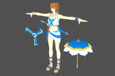 卡通q版沙滩泳装少女 比基尼 御姐 熟女 二次元 动漫 日韩风 日光浴