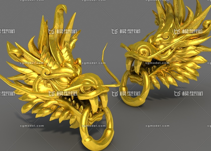 龙头, 金龙头雕像,中国龙头,神龙,龙,雕塑,龙门环 ,古代锁具,门饰