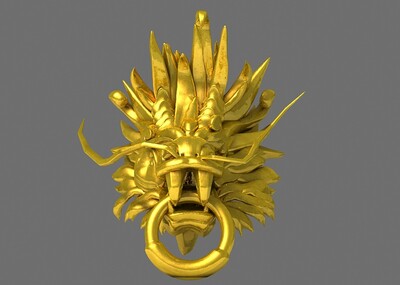 龙头 金龙头雕像,中国龙头,神龙,龙,雕塑,龙门环,古代锁具,门饰
