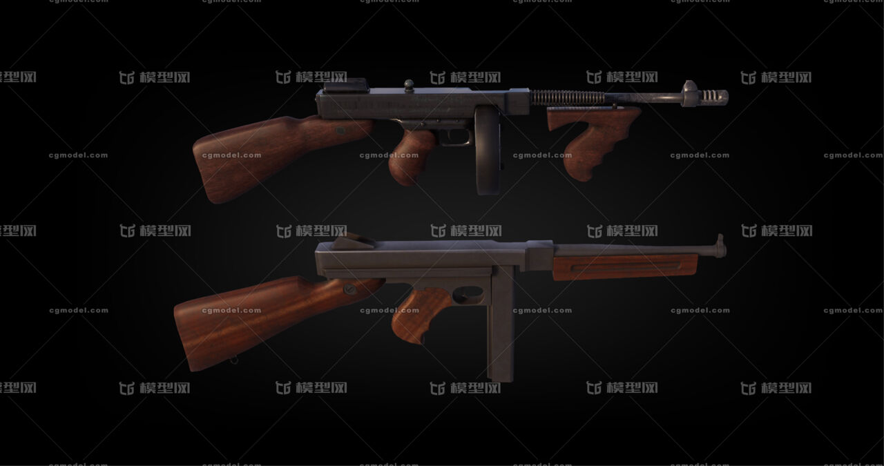 两款二战美军冲锋枪 汤姆森m1928冲锋枪 汤姆森m1冲锋枪