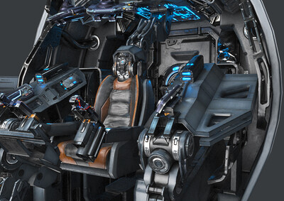 次世代 机器人驾驶舱 pbr驾驶室 驾驶位 操控室 控制舱 操作室 科幻