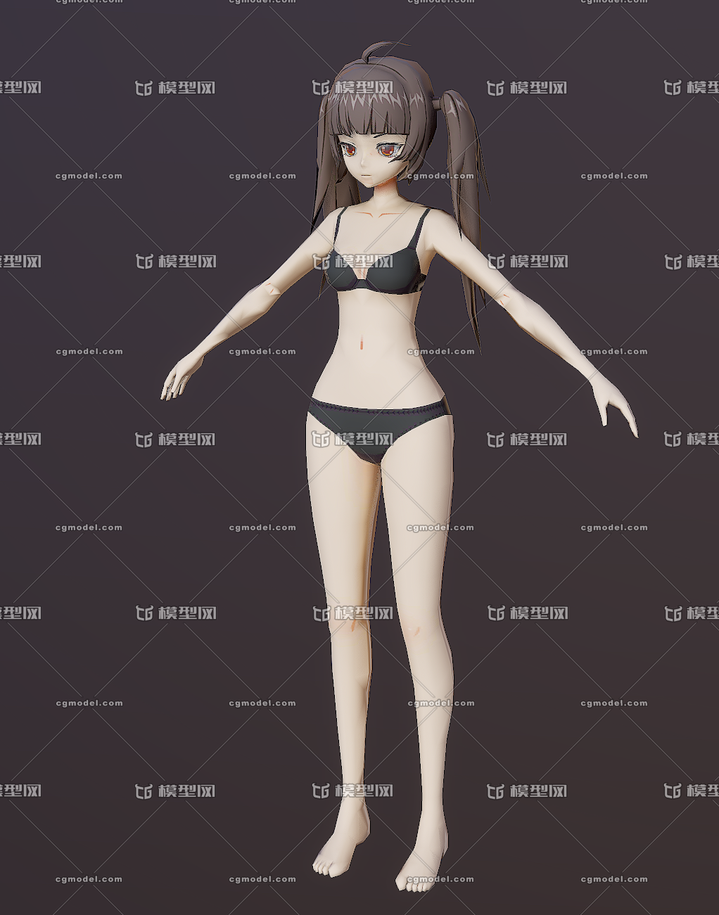 手绘 卡通 q版 可爱 二次元 比基尼女孩 性感女仆装 黄金比例 泳装 女