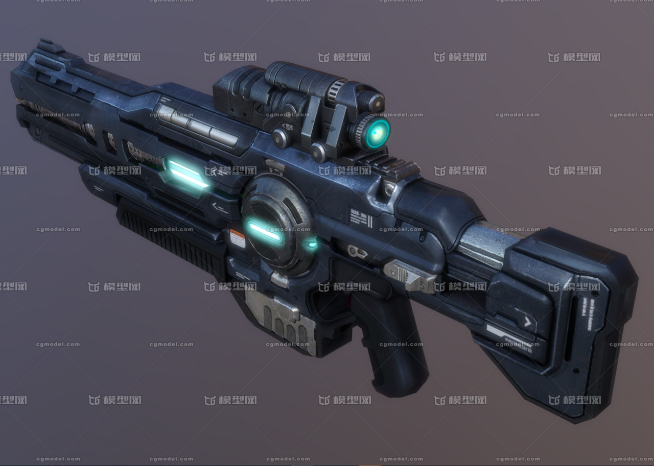 次世代 pbr 科幻枪械 科幻机枪 scifi 脉冲步枪 未来武器 激光枪