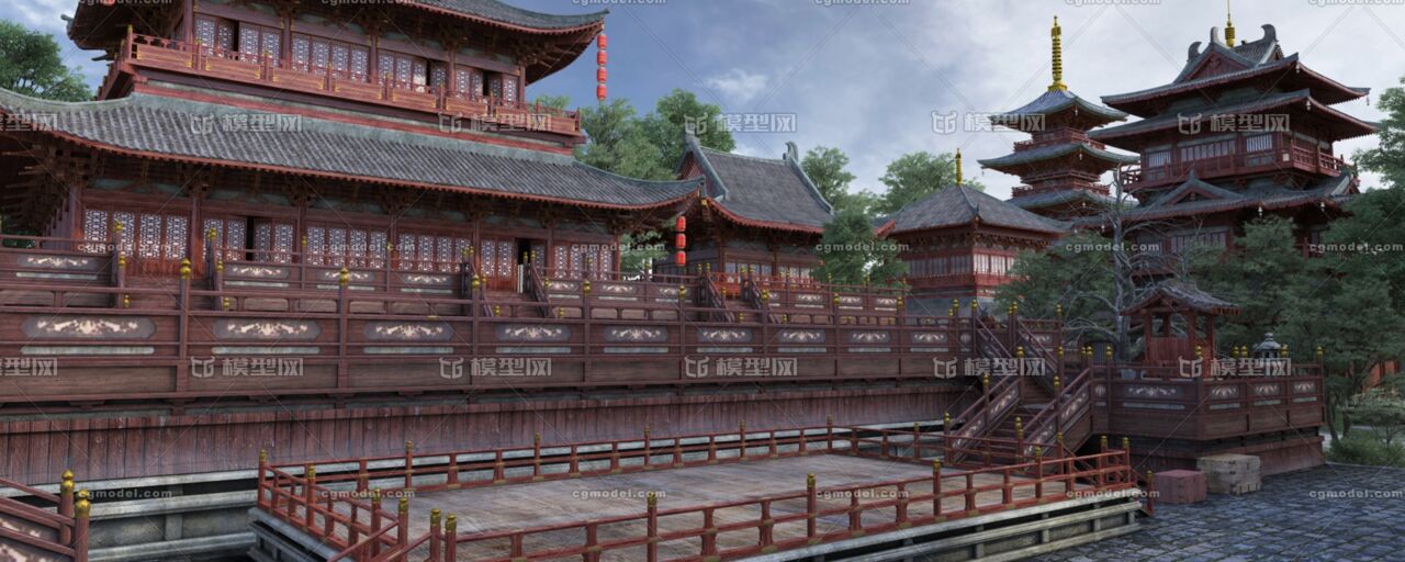 古代戏台 唐朝建筑,唐代庙会,古代建筑,古代阁楼,唐代集市,唐代广场