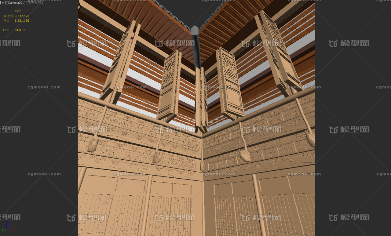 天井 四合院 古建 庭院内部_sunmer作品_建筑历史建筑_cg模型网