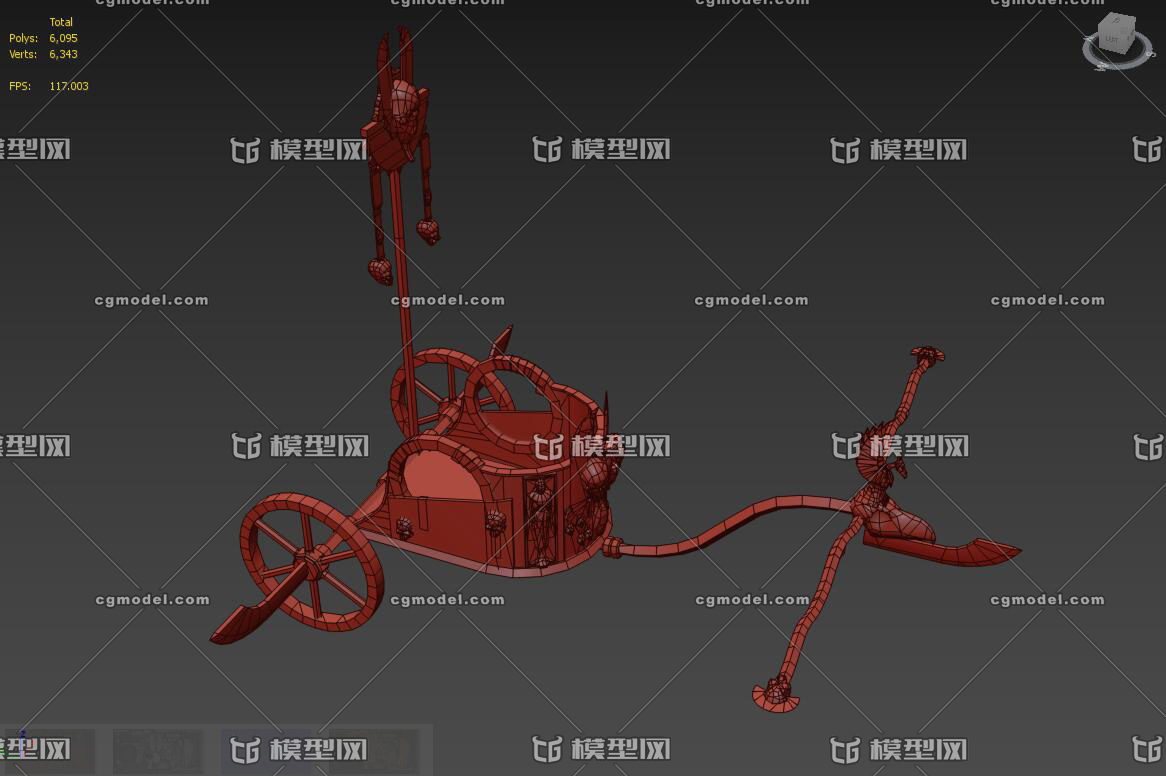 次世代简模 古埃及战车 写实pbr材质 _heikeji作品_武器冷兵器_cg模型